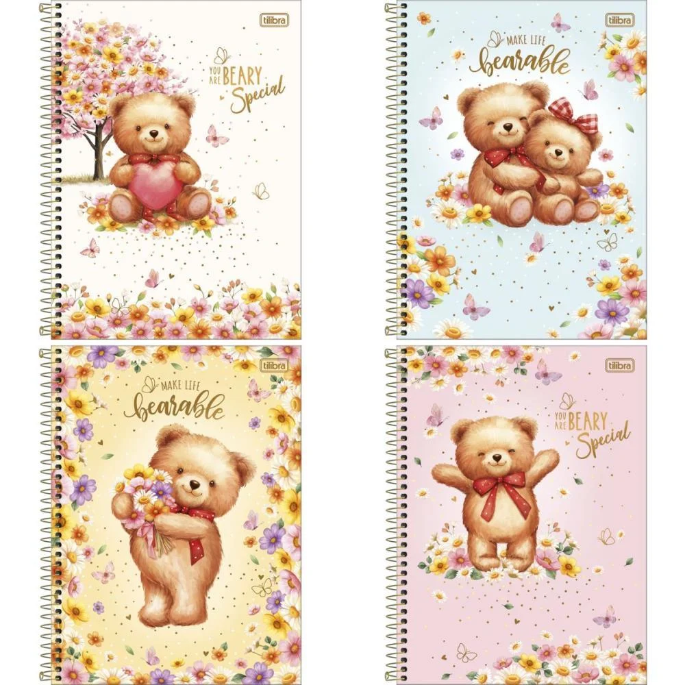 Caderno 10X1 Capa Dura Love Bears 160Fls Tilibra (Pct.c/04) - imagem 2