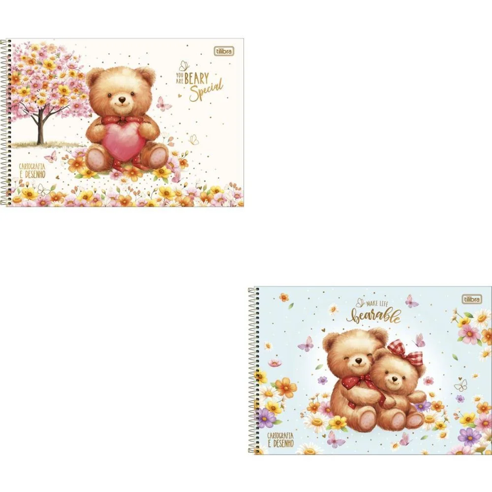 Caderno Desenho Univ Capa Dura Love Bears 80Fls Tilibra (Pct.c/04) - imagem 2