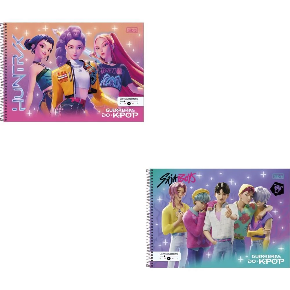 Caderno Desenho Univ Capa Dura Guerreiras Do K-Pop 80Fls Tilibra (Pct.c/04) - imagem 4