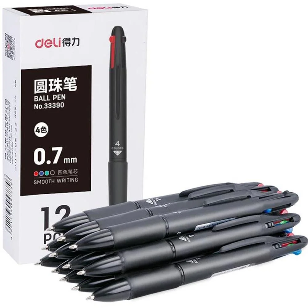 Caneta Esferografica Deli 4 Cores C/Grip Pt 0,7Mm Deli (Cx.c/12) - imagem 3