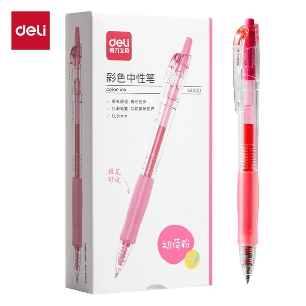 Caneta Gel Retratil C/Grip Rosa 0,5Mm Deli (Cx.c/12) - imagem 3