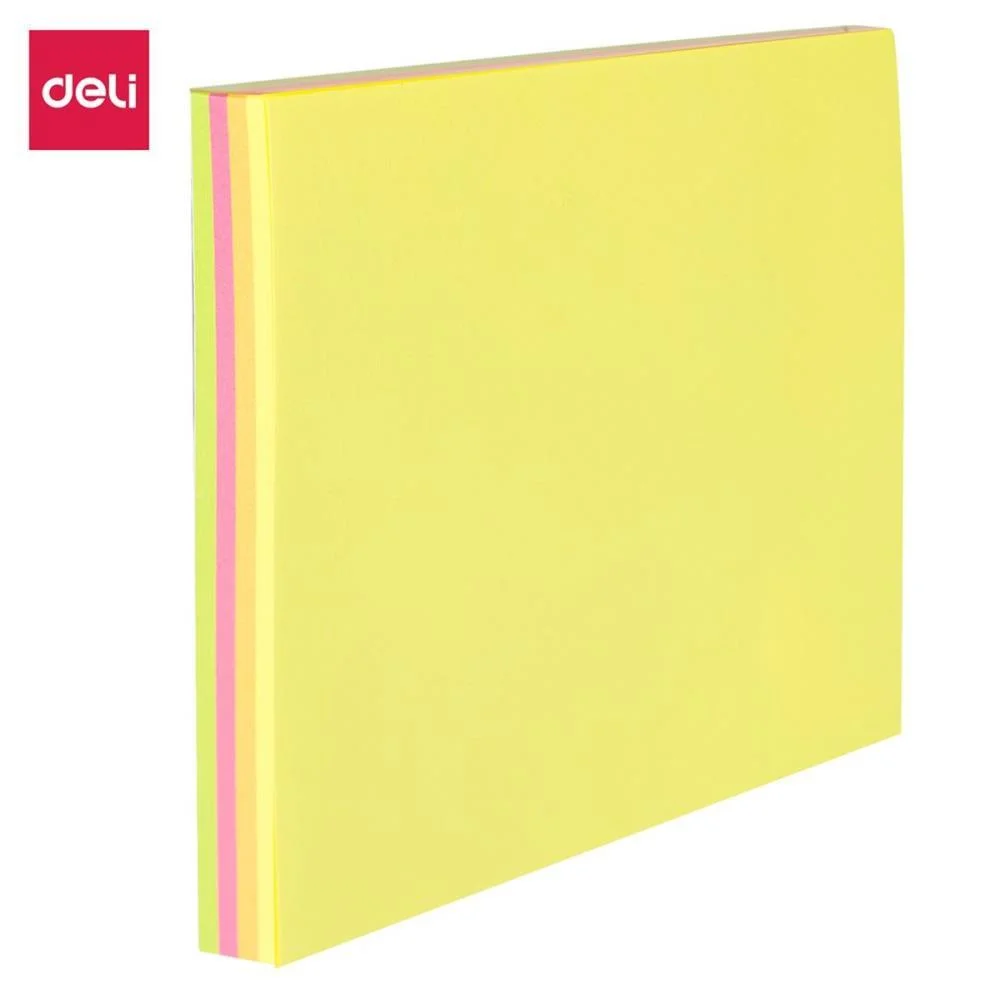 Bloco De Recado Autoadesivo 76X76Mm Fluorescente 4X25Fls Deli (Unidade) - imagem 4