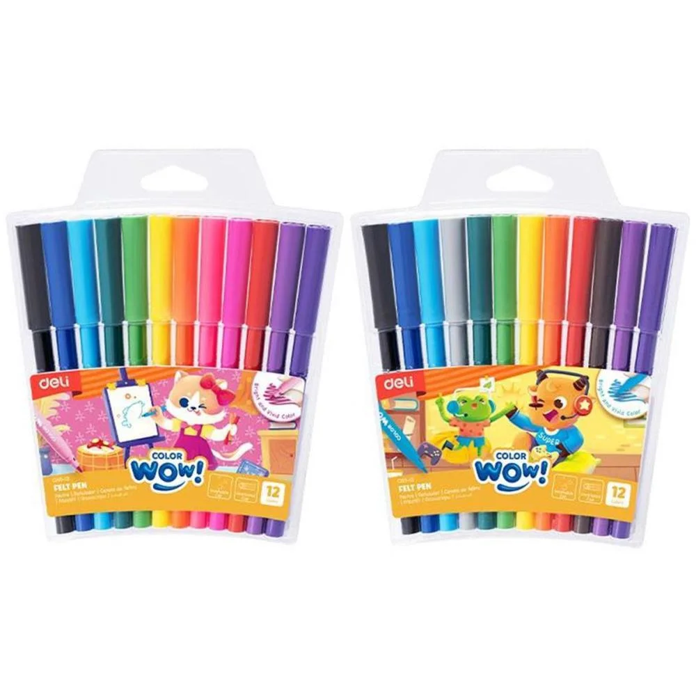 Caneta Hidrografica Color Wow Lavavel 12 Cores Deli (Estojo) - imagem 2