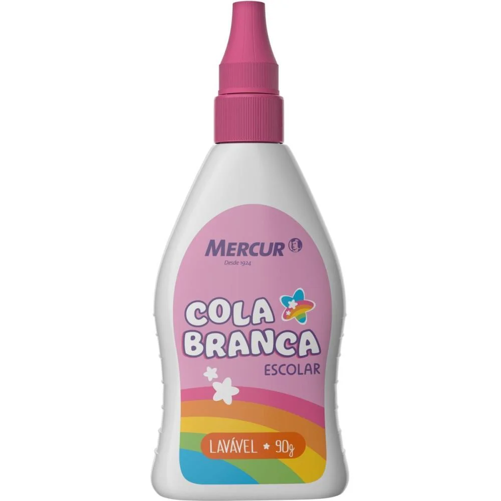 Cola Escolar 90G Branca Cores Magicas Mercur (Pct.c/06) - imagem 2