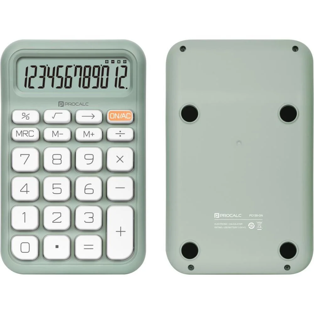 Calculadora De Mesa 12 Dig. Vd Solar/Bateria Pc130 Procalc (Unidade) - imagem 2