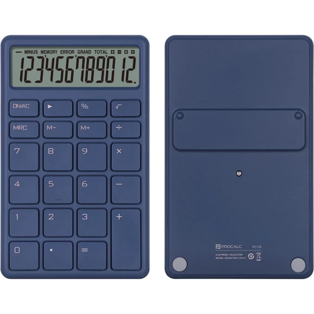 Calculadora De Mesa 12 Dig. Az Solar/Bateria Pc110 Procalc (Unidade) - imagem 2