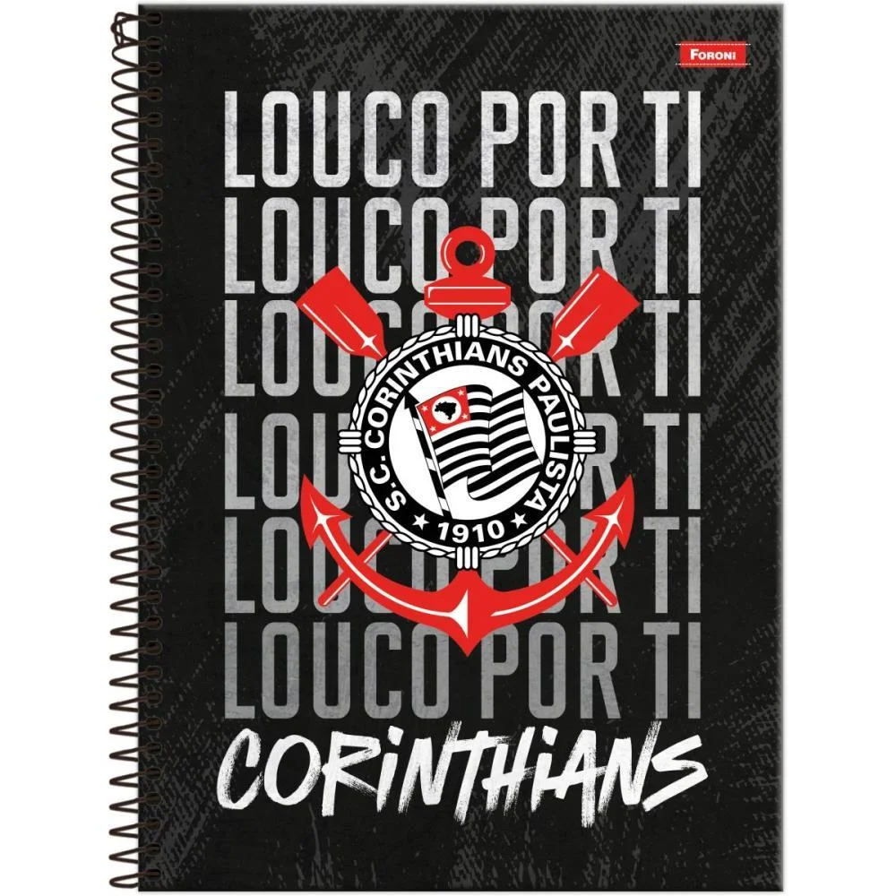 Caderno Brochura 1/4 Capa Dura Corinthians 80Fls Foroni (Pct.c/05) - imagem 3