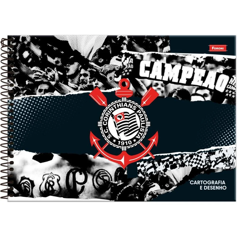 Caderno Desenho Univ Capa Dura Corinthians 80Fls Foroni (Pct.c/05) - imagem 2