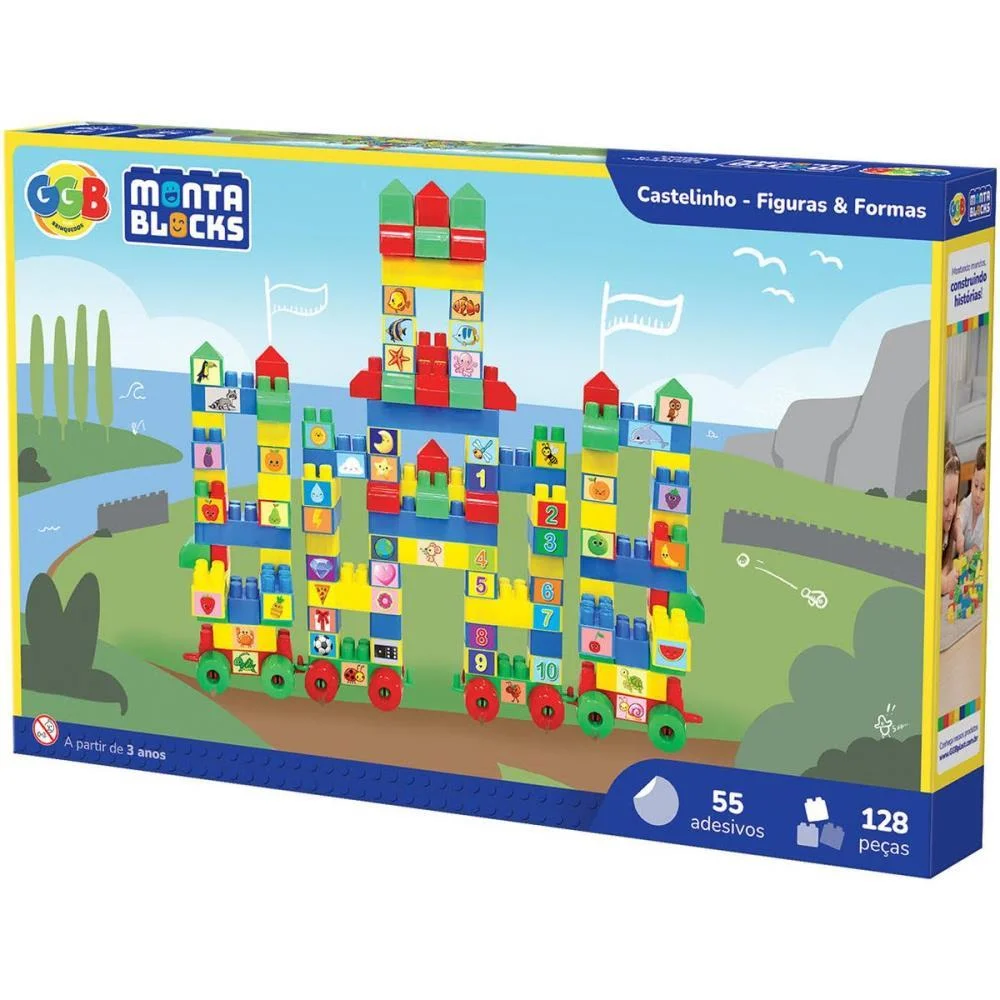 Brinquedo Para Montar Castelinho 128Pcs C/55 Adesivo Ggb Plast (Unidade) - imagem 2