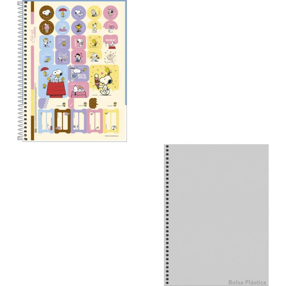 Caderno 01X1 Capa Dura Snoopy 80Fls Fit Tilibra (Pct.c/04) - imagem 3