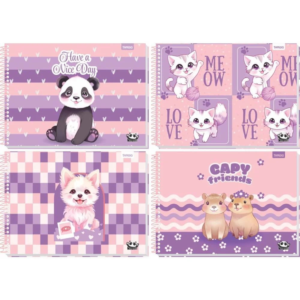 Caderno Desenho Univ Capa Dura Kawaii 48 Folhas Tamoio (Pct.c/04) - imagem 2