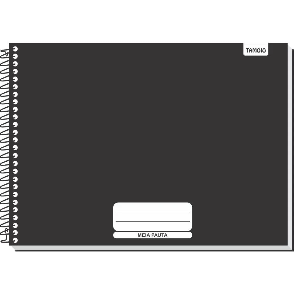 Caderno Desenho Univ Capa Dura Preto Liso 96F Espiral Tamoio (Pct.c/04) - imagem 3