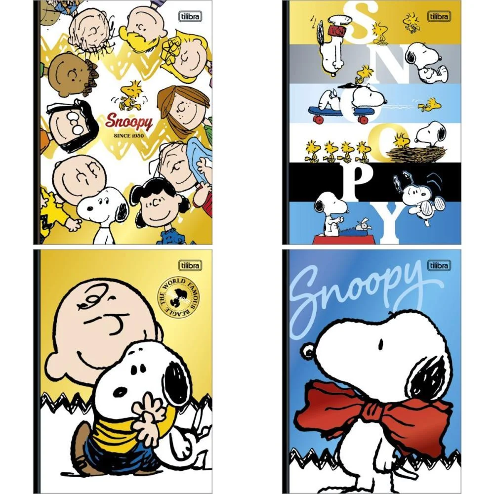 Caderno 01X1 Cp.dura Colegial Snoopy 80Fls Decorado Cost 176 Tilibra (Pct.c/04) - imagem 4