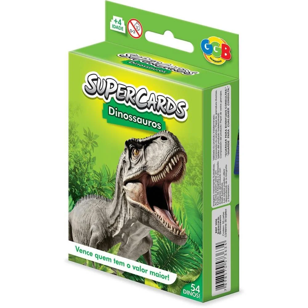 Jogo De Cartas Supercards Dinossauros 55Cts Ggb Plast (Unidade) - imagem 3