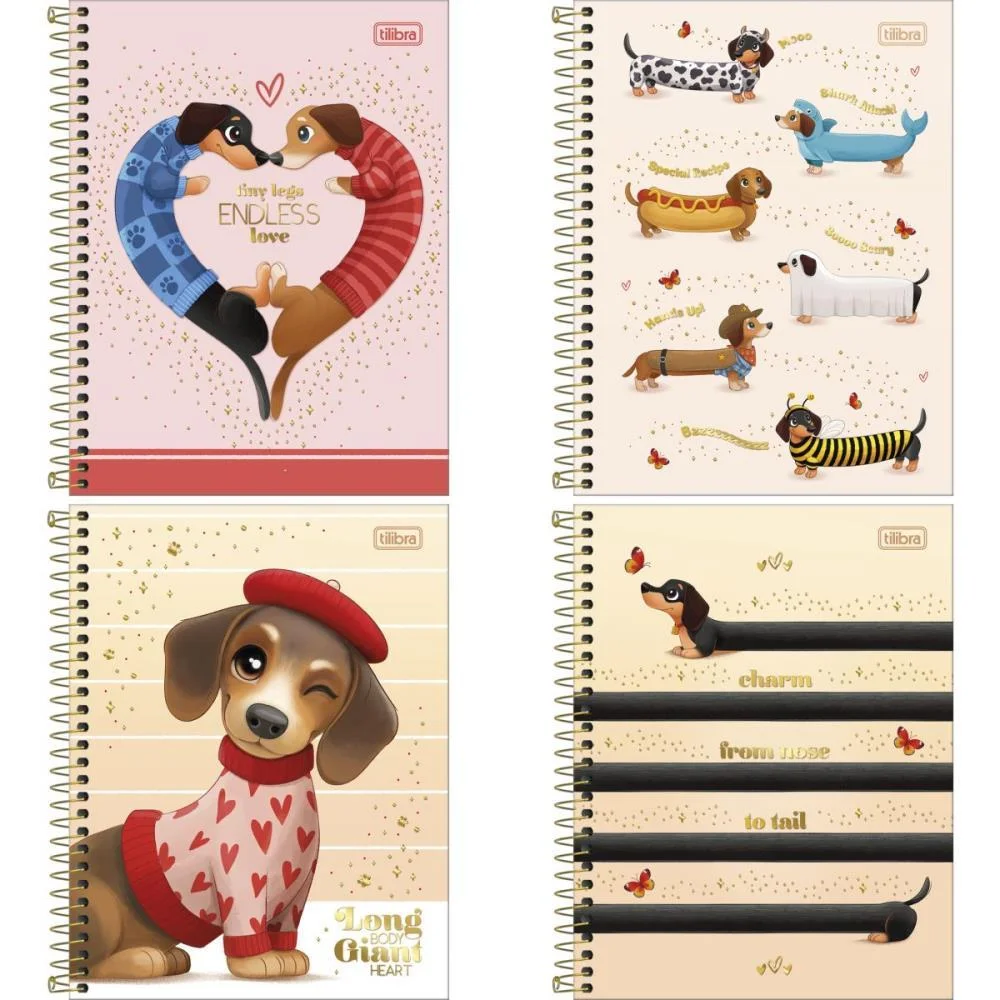 Caderno 01X1 Cp.dura Colegial Brownie Dog 60Fls 177X240Mm Tilibra (Pct.c/04) - imagem 4