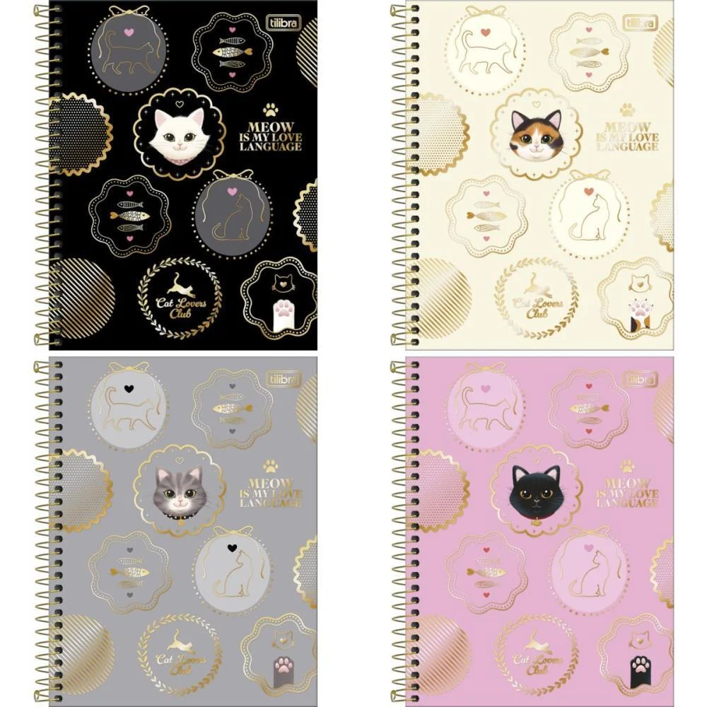 Caderno 10X1 Cp.dura Colegial Purrfect Cats 120Fls 177X240Mm Tilibra (Pct.c/04) - imagem 2