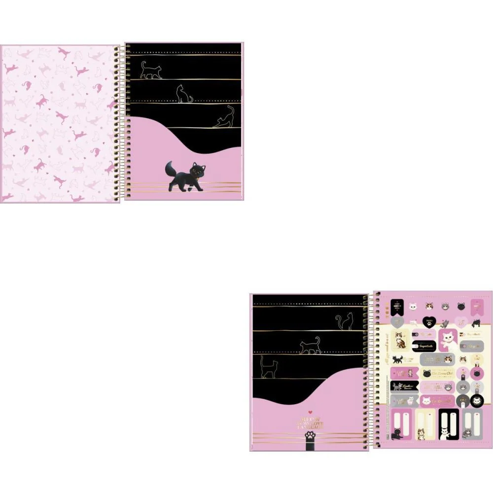 Caderno 10X1 Cp.dura Colegial Purrfect Cats 120Fls 177X240Mm Tilibra (Pct.c/04) - imagem 3