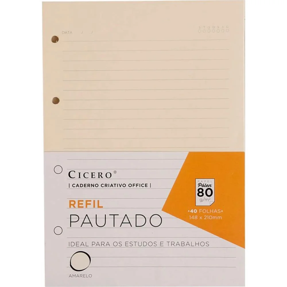 Caderno Criativo Refil Pautado 40F 80G 148X210M Cicero (Pacote) - imagem 5