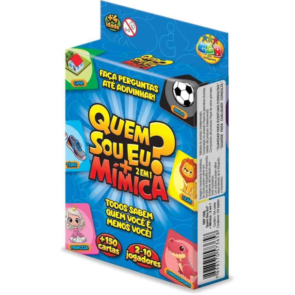 Jogo De Cartas Quem Sou Eu? Mimica 2Em1 150Ct Ggb Plast (Unidade) - imagem 2