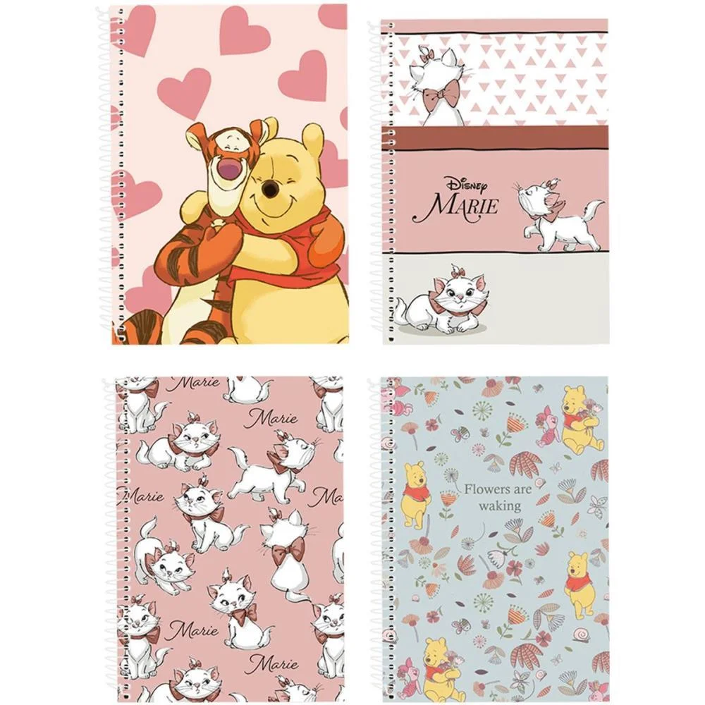 Caderno 10X1 Capa Dura Pooh E Marie 160Fls Classicos Culturama (Pct.c/03) - imagem 2