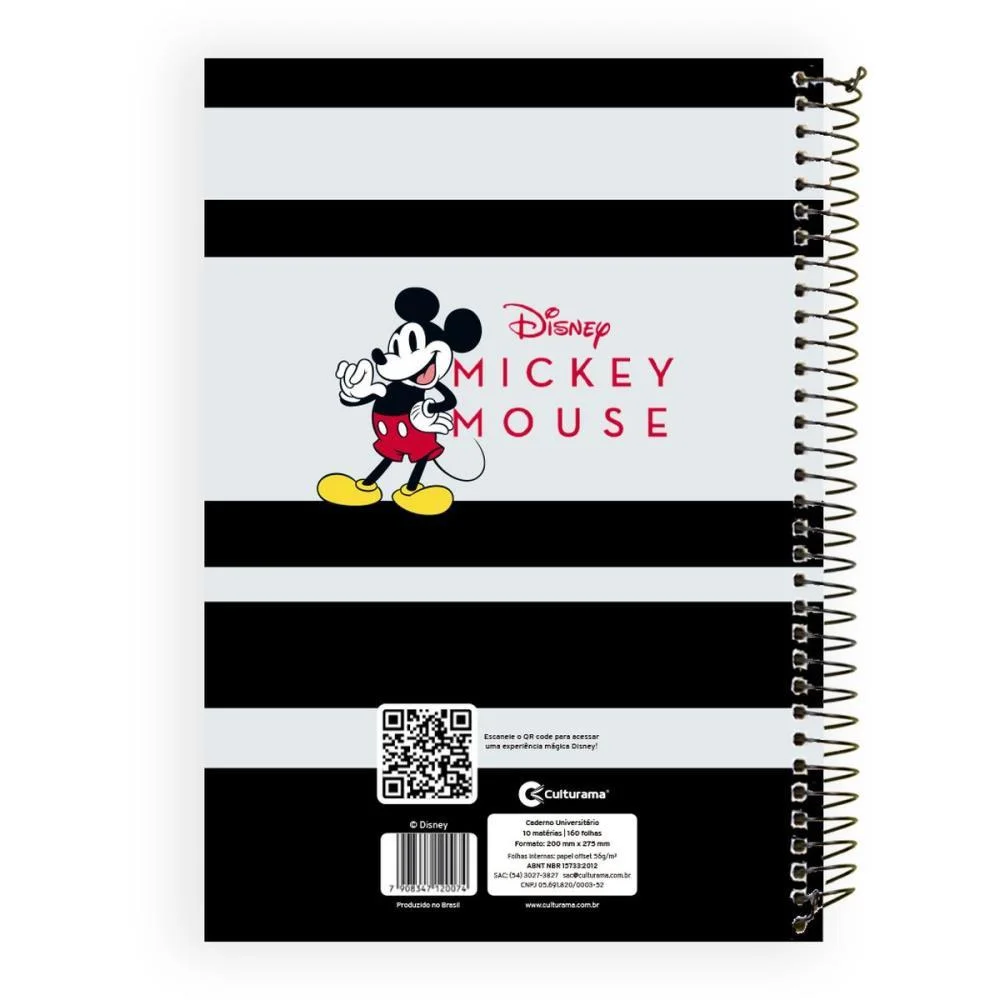 Caderno 10X1 Capa Dura Mickey E Minnie 160Fls Culturama (Pct.c/03) - imagem 3
