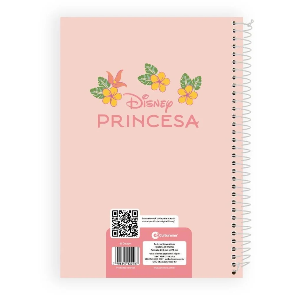 Caderno 01X1 Capa Dura Princesas 80Fls Culturama (Pct.c/04) - imagem 3