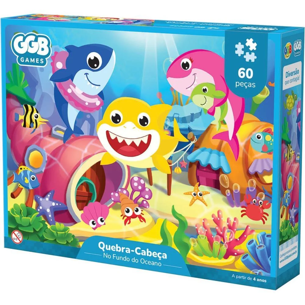 Quebra-Cabeca Cartonado No Fundo Do Oceano 60Pcs Ggb Plast (Unidade) - imagem 3