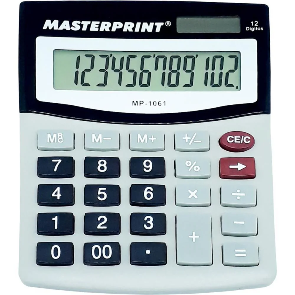 Calculadora De Mesa 12 Dig. Mp 1061 Cinza Masterprint (Unidade) - imagem 4