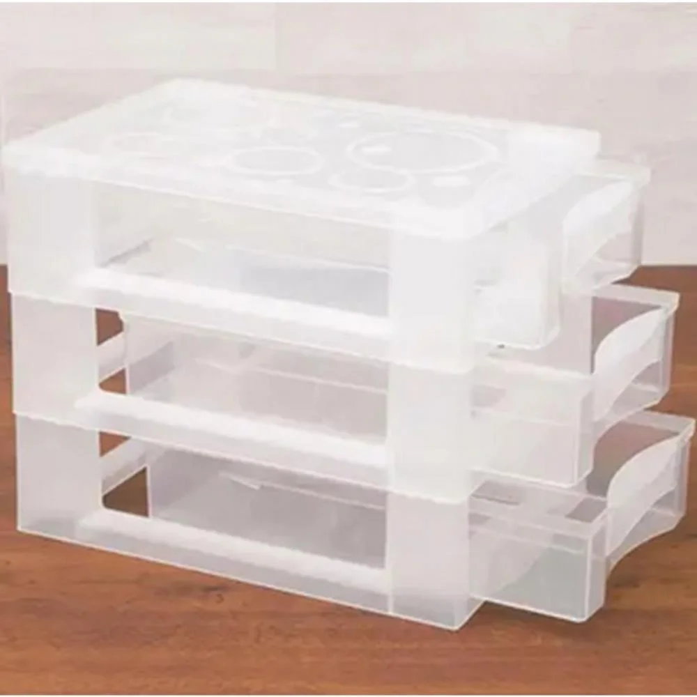 Gaveteiro Cristal Plastico Medio 3Gvts Ordene - imagem 4