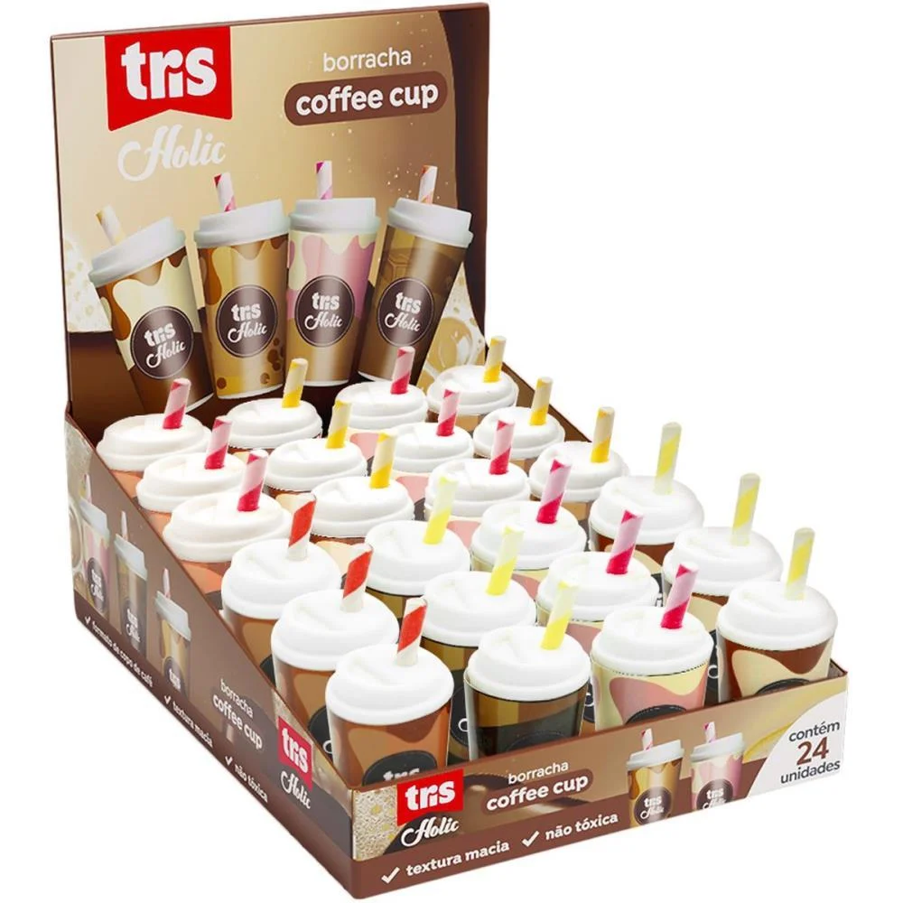 Borracha Decorada Tris Coffee Cup 4 Modelos Summit (Dp.c/24) - imagem 3