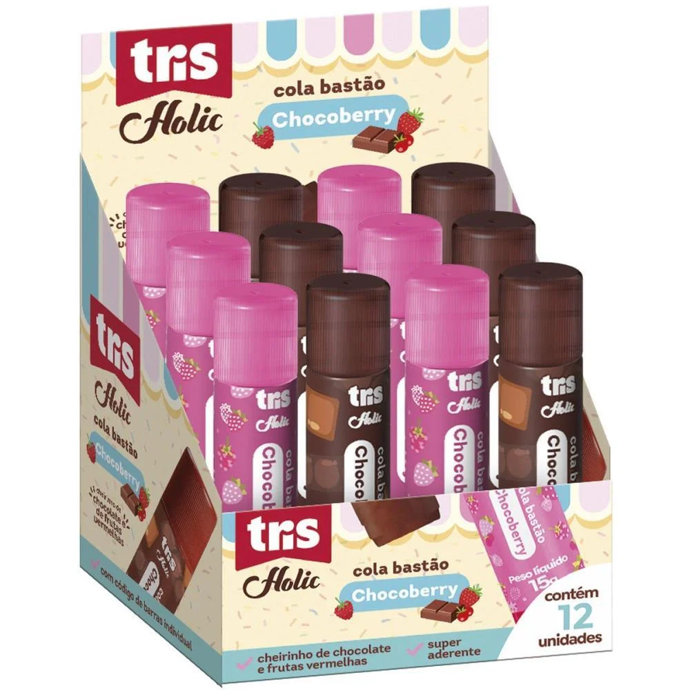Cola Em Bastao Tris Chocoberry 15G. Summit (Dp.c/12) - imagem 3