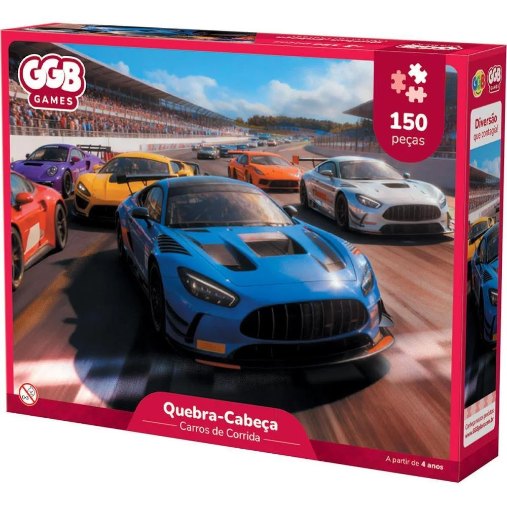 Quebra-Cabeca Cartonado Carros De Corrida 150Pcs Ggb Plast (Unidade) - imagem 3