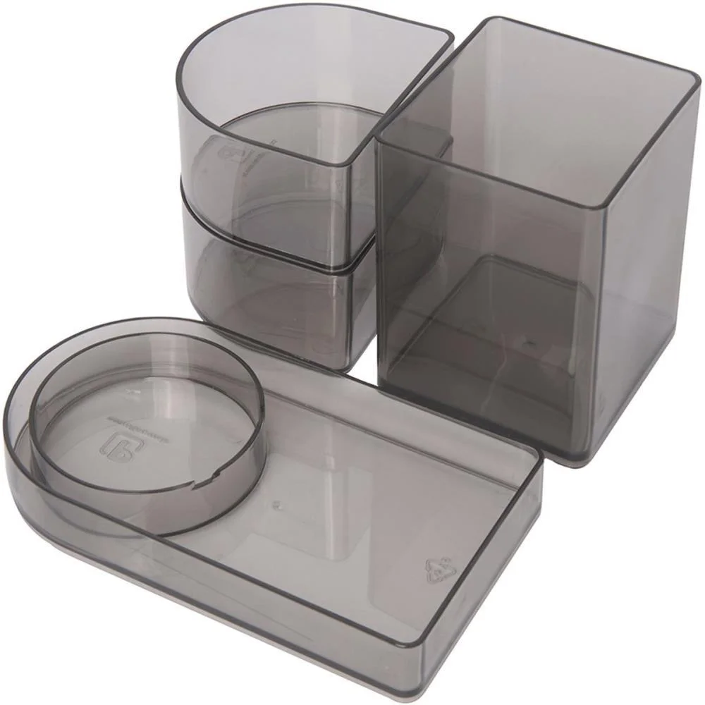 Acessorio Para Mesa Organizador Compact Fume 4 Pec Polibras (Kit) - imagem 3