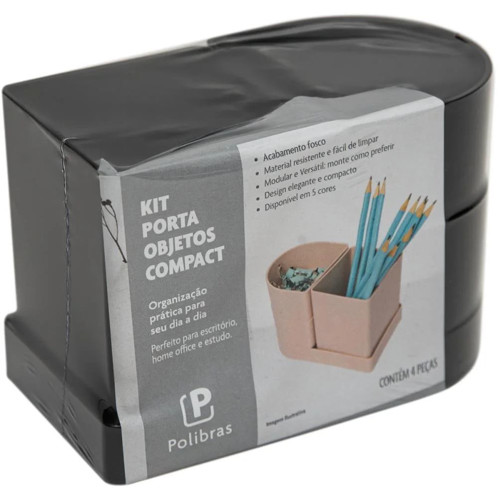 Acessorio Para Mesa Organizador Compact Rosa Antig Polibras (Kit) - imagem 7