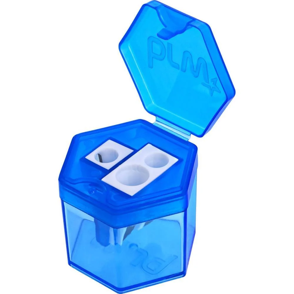 Apontador Com Deposito Triplo 3 Furos Plastico Cores Brw (Dp.c/12) - imagem 3