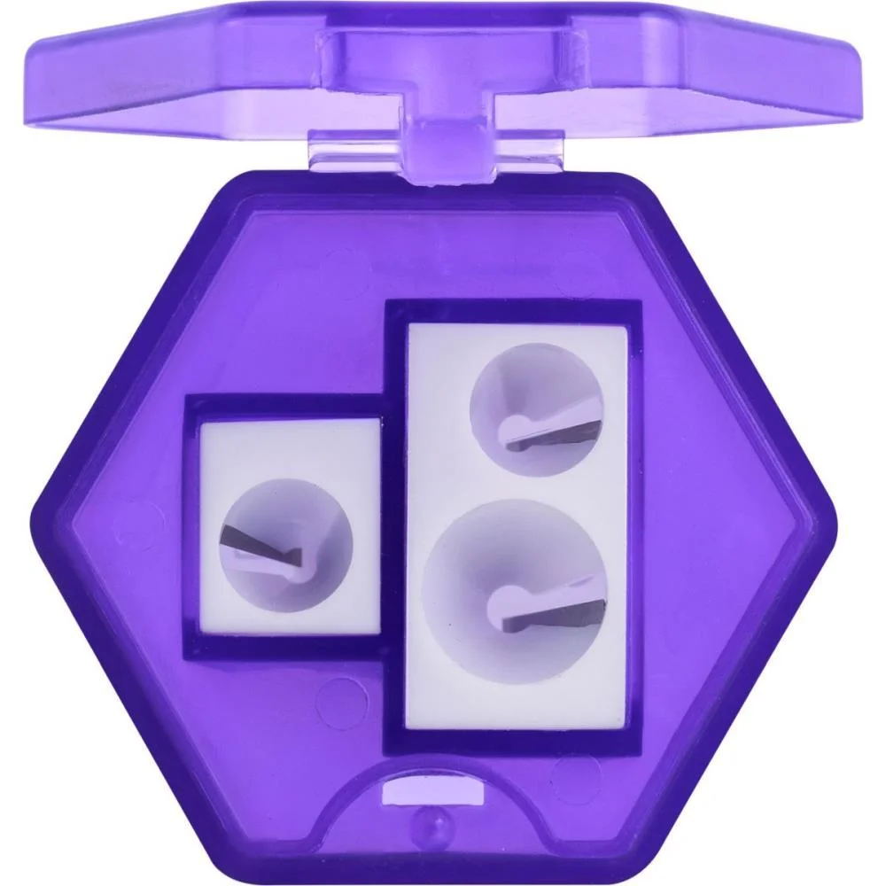 Apontador Com Deposito Triplo 3 Furos Plastico Cores Brw (Dp.c/12) - imagem 5
