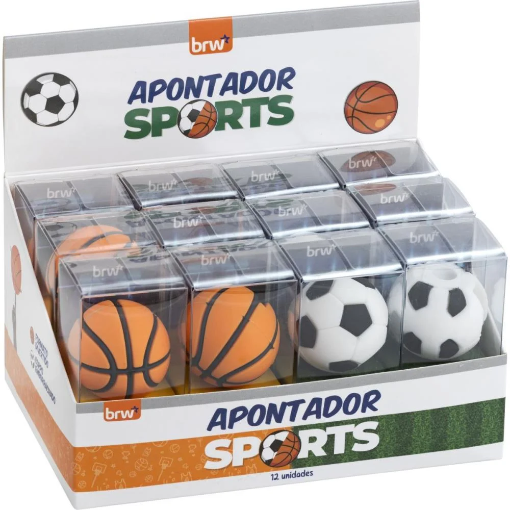Apontador Sem Deposito Sports Plastico (S) Brw (Dp.c/12) - imagem 3