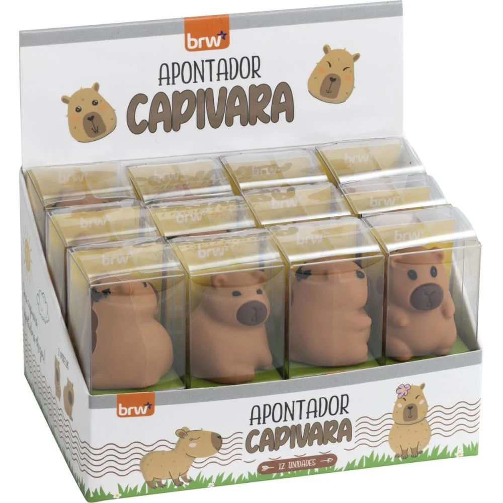 Apontador Sem Deposito Capivara Plastico (S) Brw (Dp.c/12) - imagem 3
