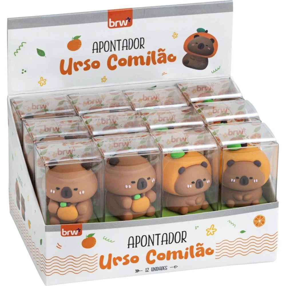 Apontador Sem Deposito Urso Comilao Plastico (S) Brw (Dp.c/12) - imagem 2