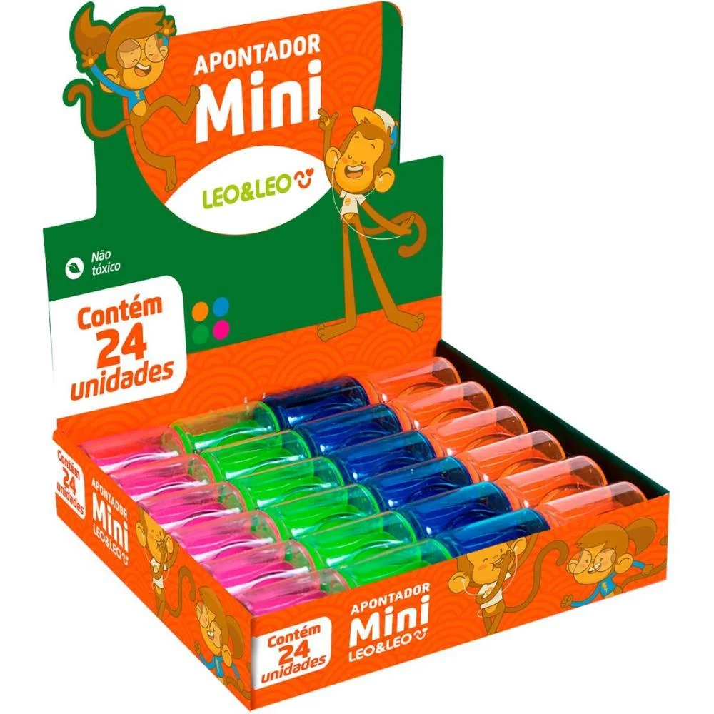Apontador Com Deposito Mini Cores (S) Leonora (Dp.c/24) - imagem 2