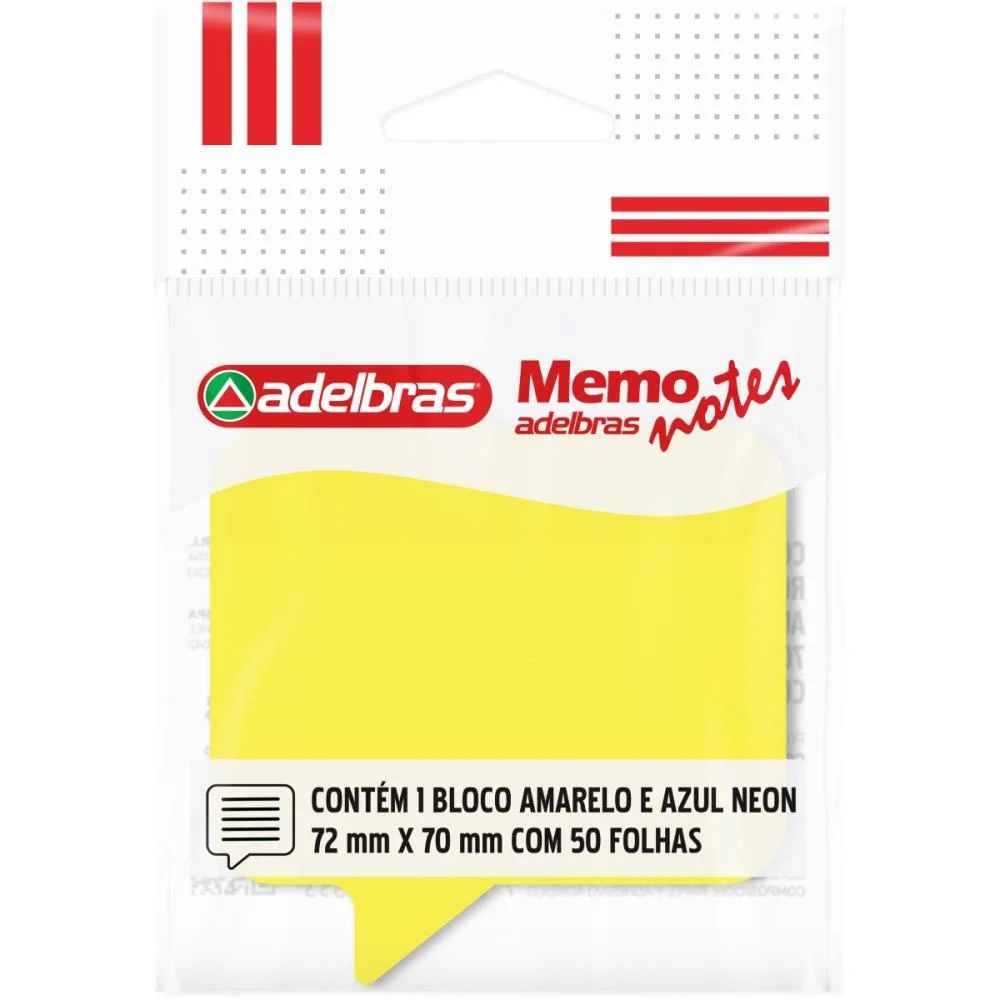 Bloco De Recado Autoadesivo Memonote Dialogo 72X70 Am/Az N Adelbras (Unidade) - imagem 2