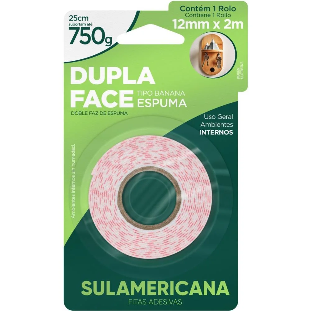 Fita Dupla Face Espuma 12Mmx2M. Sulamericana (Unidade) - imagem 4