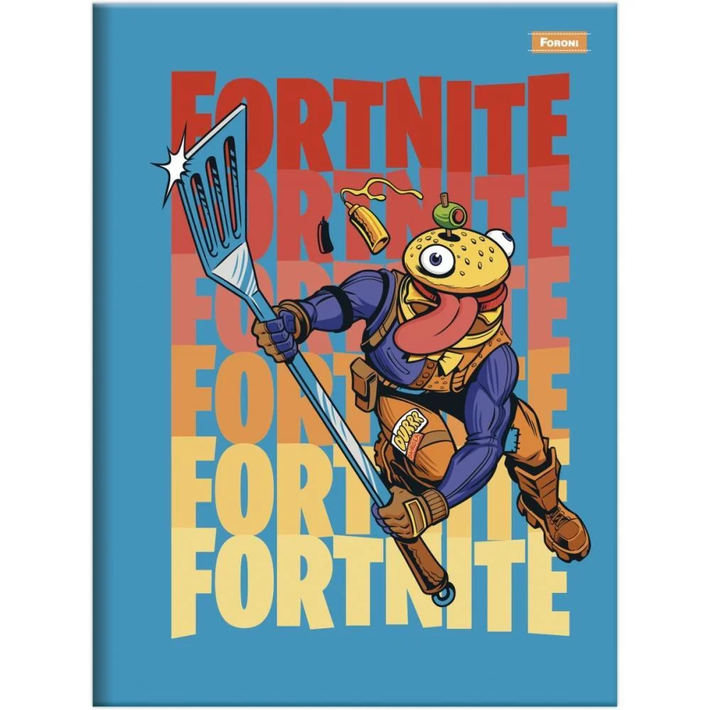 Caderno Brochura 1/4 Capa Dura Fortnite 80Fls Foroni (Pct.c/05) - imagem 6
