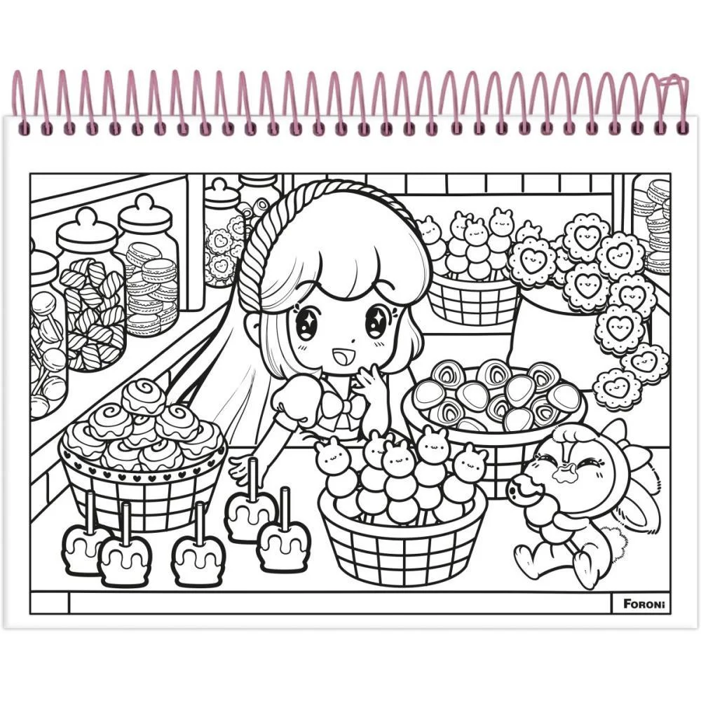 Caderno Desenho Univ Capa Dura Doll Para Colorir 24Fls Foroni (Pct.c/04) - imagem 4