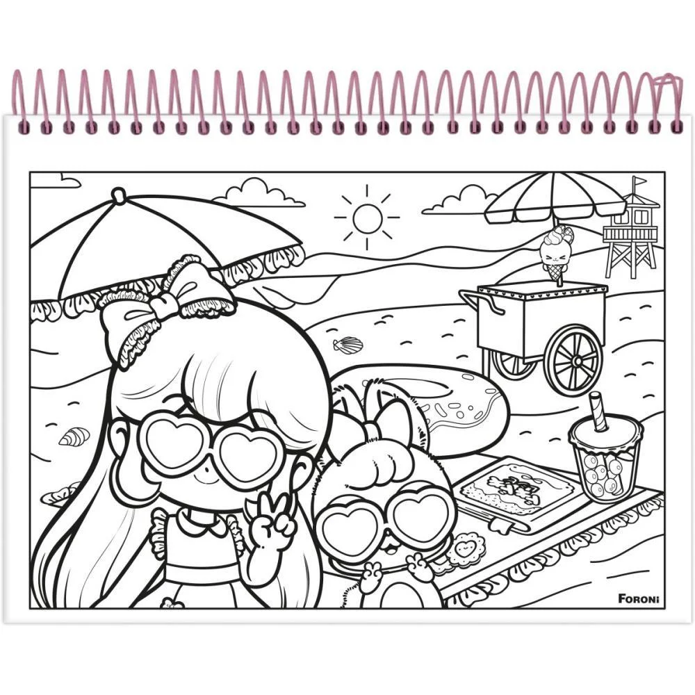 Caderno Desenho Univ Capa Dura Doll Para Colorir 24Fls Foroni (Pct.c/04) - imagem 5