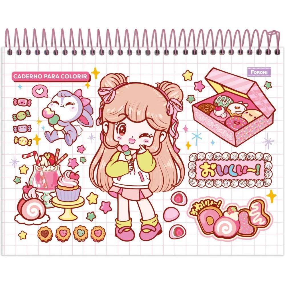 Caderno Desenho Univ Capa Dura Doll Para Colorir 24Fls Foroni (Pct.c/04) - imagem 7