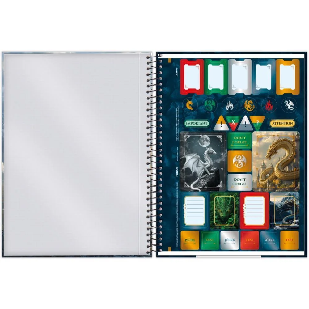 Caderno 10X1 Capa Dura Drakos 160Fls Foroni (Pct.c/04) - imagem 7
