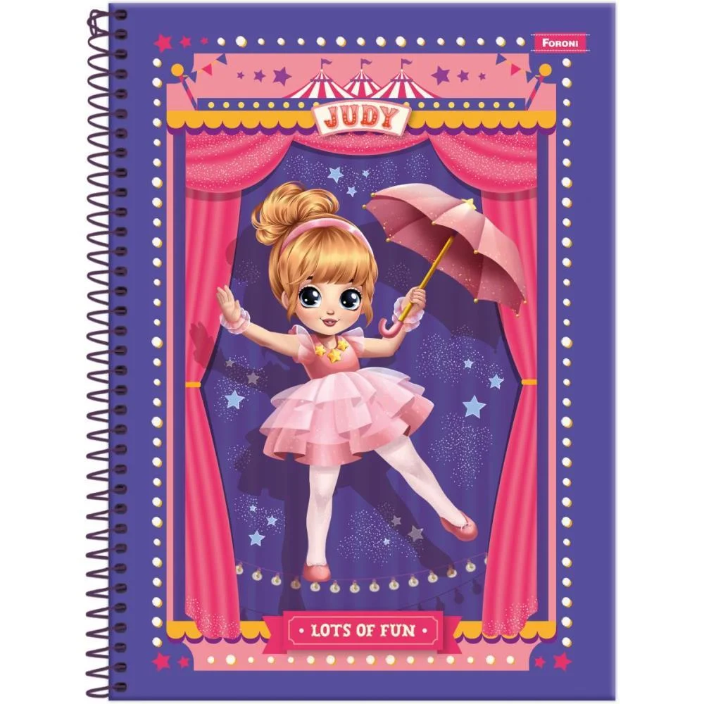 Caderno Espiral 1/4 Capa Dura Judy 80Fls Foroni (Pct.c/05) - imagem 5