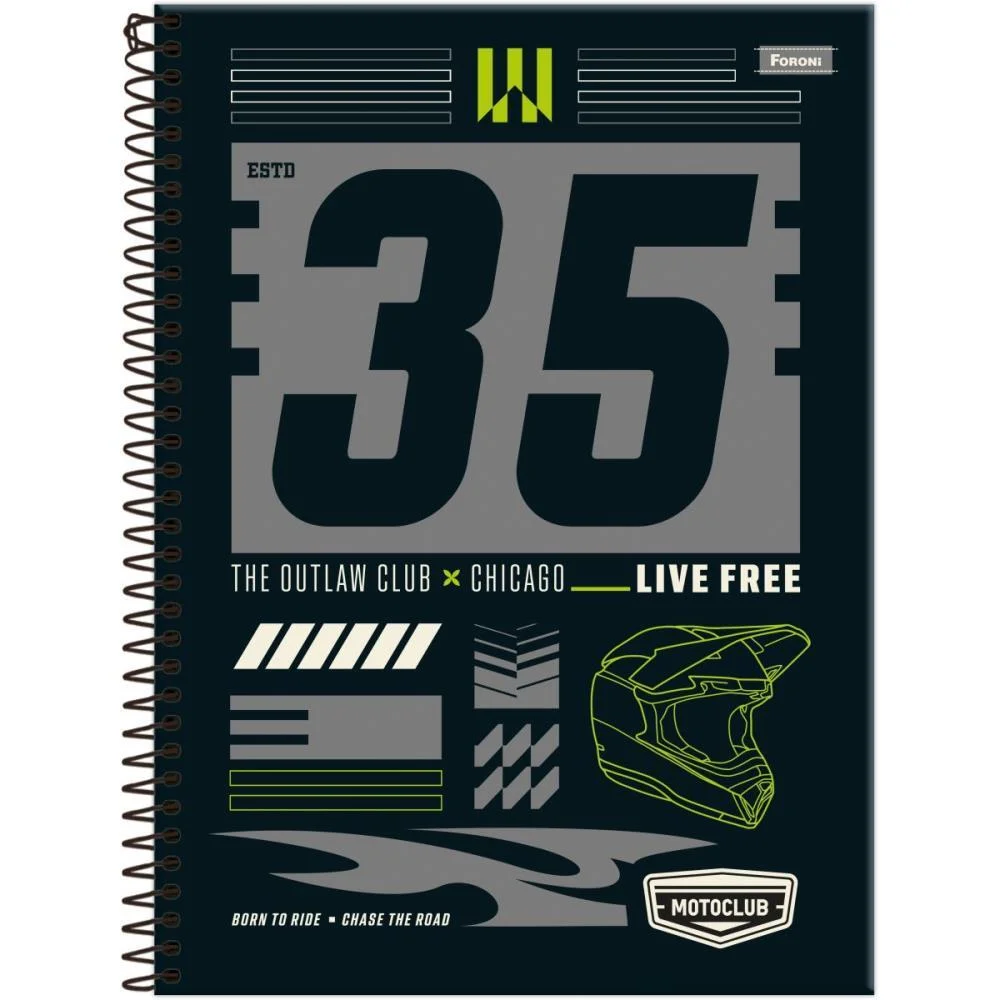 Caderno 01X1 Capa Dura Motoclub 80F Foroni (Pct.c/04) - imagem 5