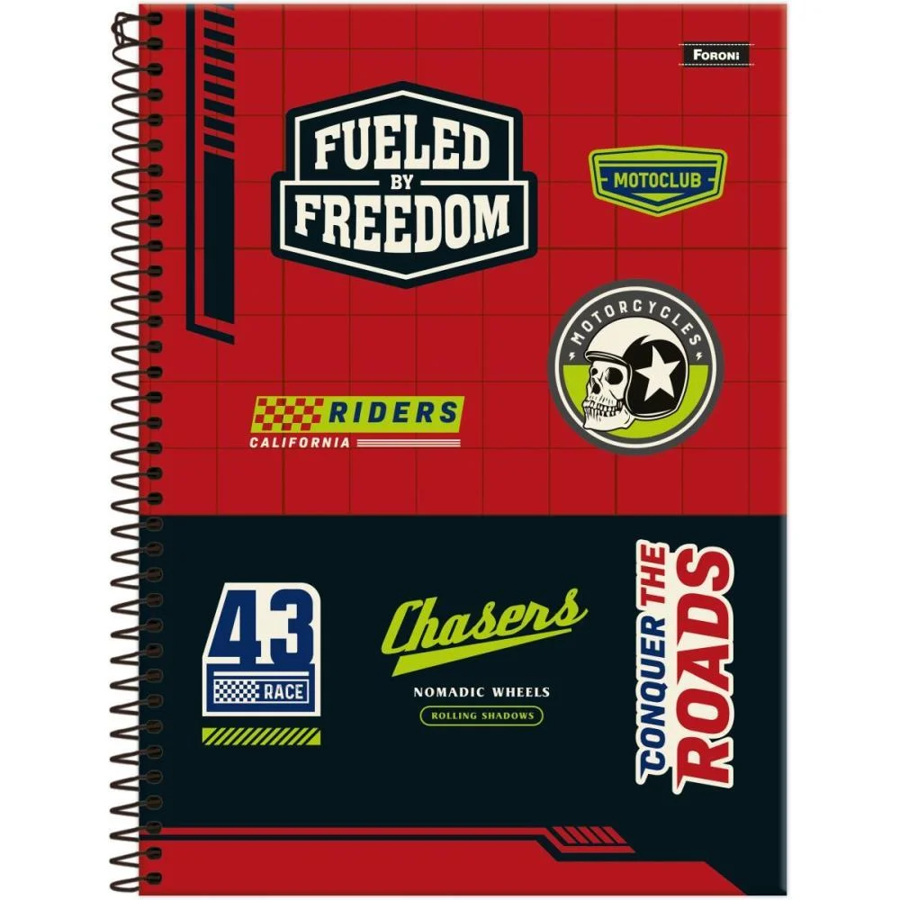 Caderno 10X1 Capa Dura Motoclub 160F Foroni (Pct.c/04) - imagem 9